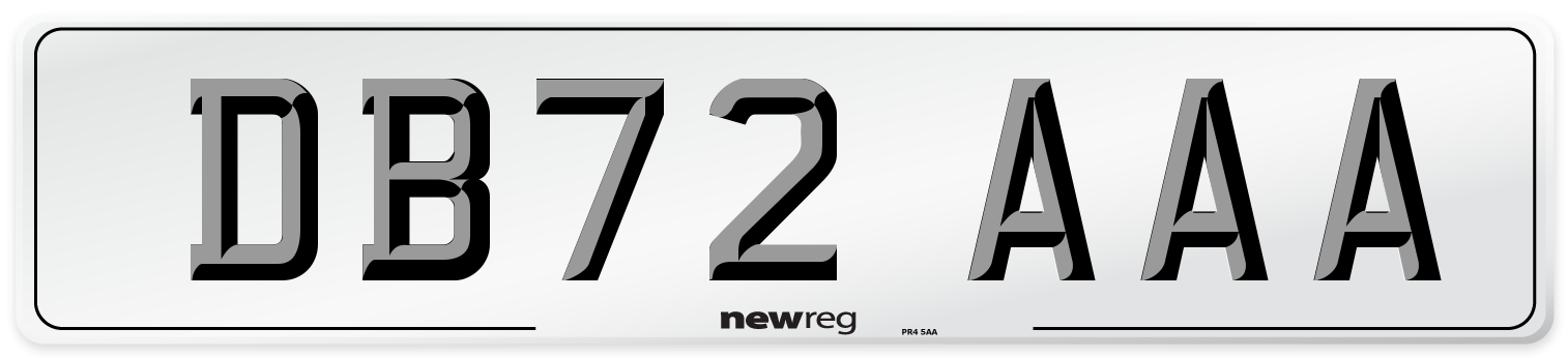 DB72 AAA Number Plate from New Reg